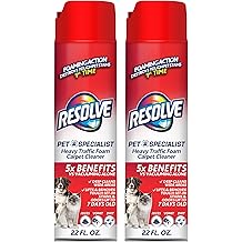 Resolve Pet Specialist Heavy Traffic Foam Carpet Cleaner, Pet Stain &amp; Odor Remover, 22 oz Cans, 2 Pack