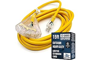 Watt's Wire 15 ft - 12 Gauge Heavy Duty Outdoor 3-Way Extension Cord
