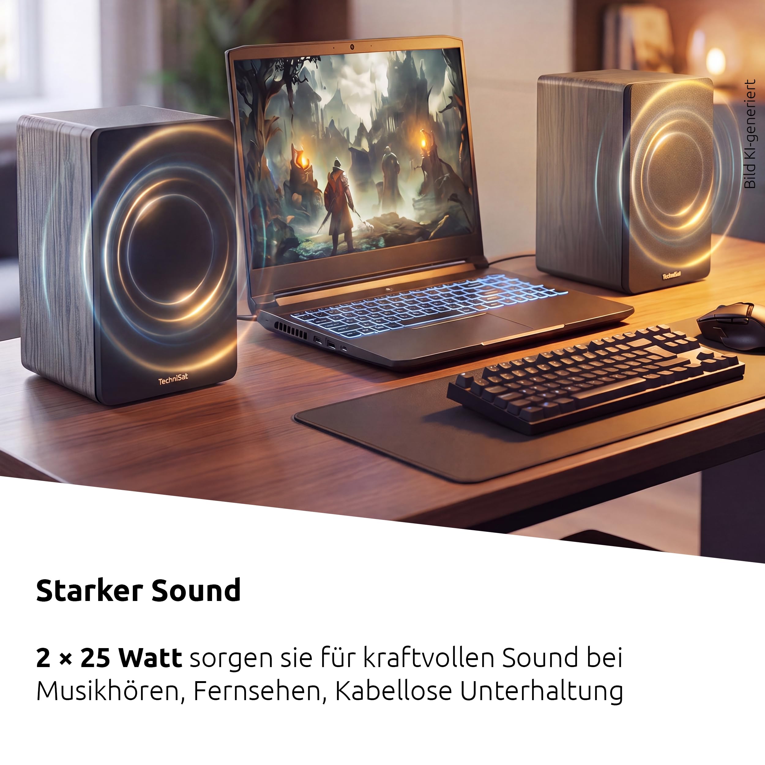 TechniSat AUDIOMASTER RLS 1 - Aktive 2.0 Regallautsprecher