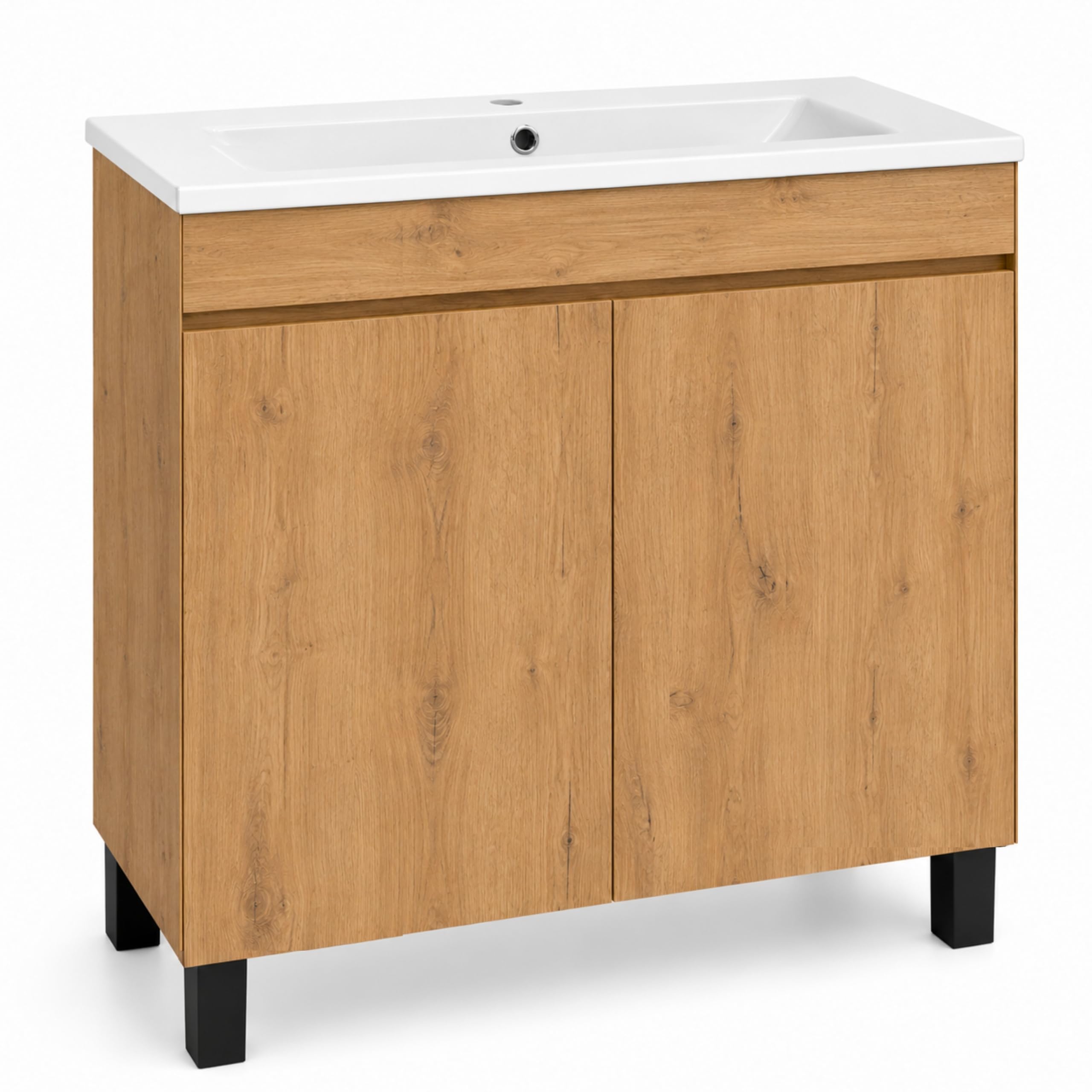 Meuble Lavabo Valencia 80 cm, Chêne Lancelot, 60