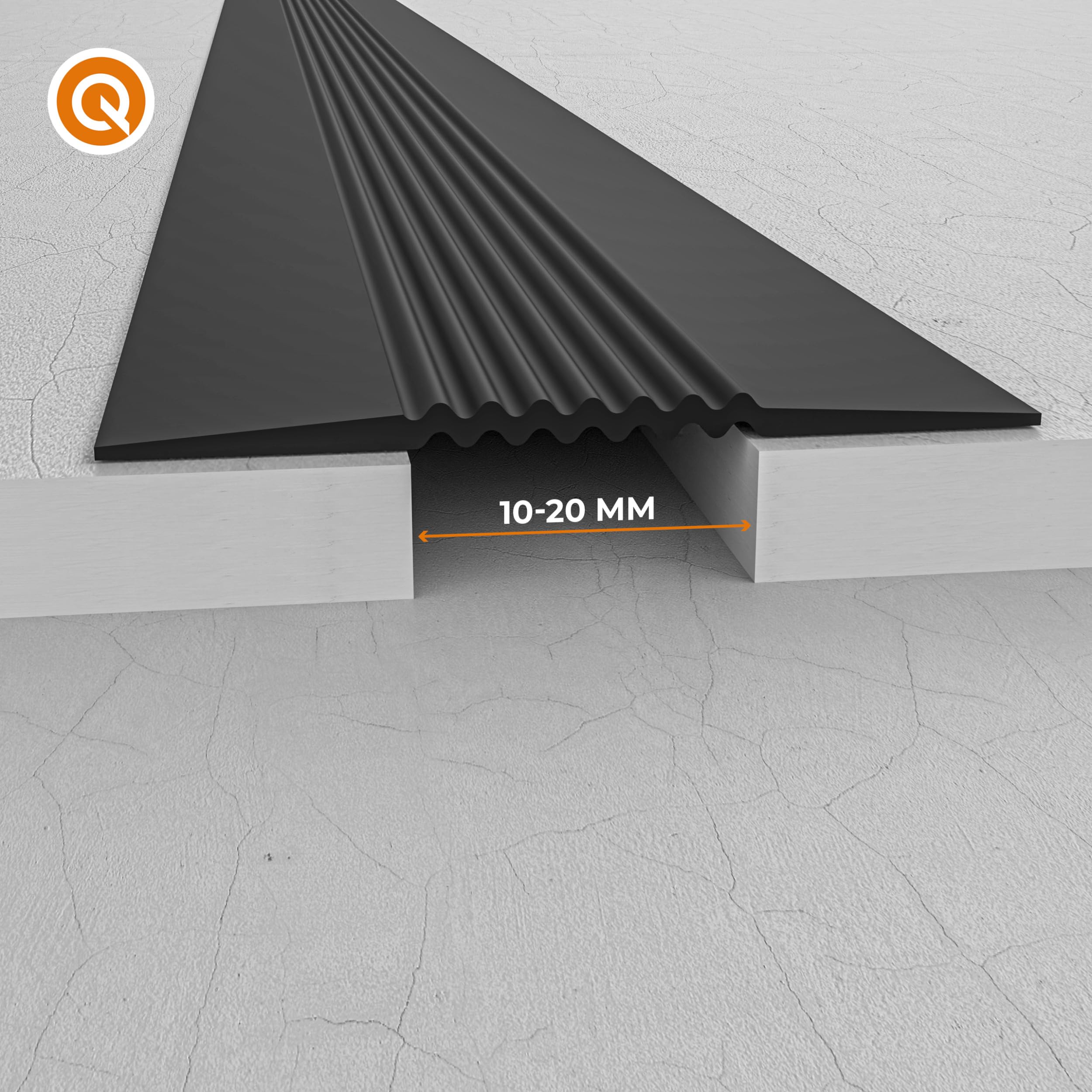 Quest profil przejściowy PVC płaski 70 mm bez kleju – ciemnoszary, 25 m