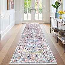 SHACOS Hallway Runner 80x250cm Non Slip Carpet Runners for Hallway Long Shaggy Hall Runner Washable Distressed Floor Carpet Low Pile Non Shedding Area Rug for Entryway Kitchen