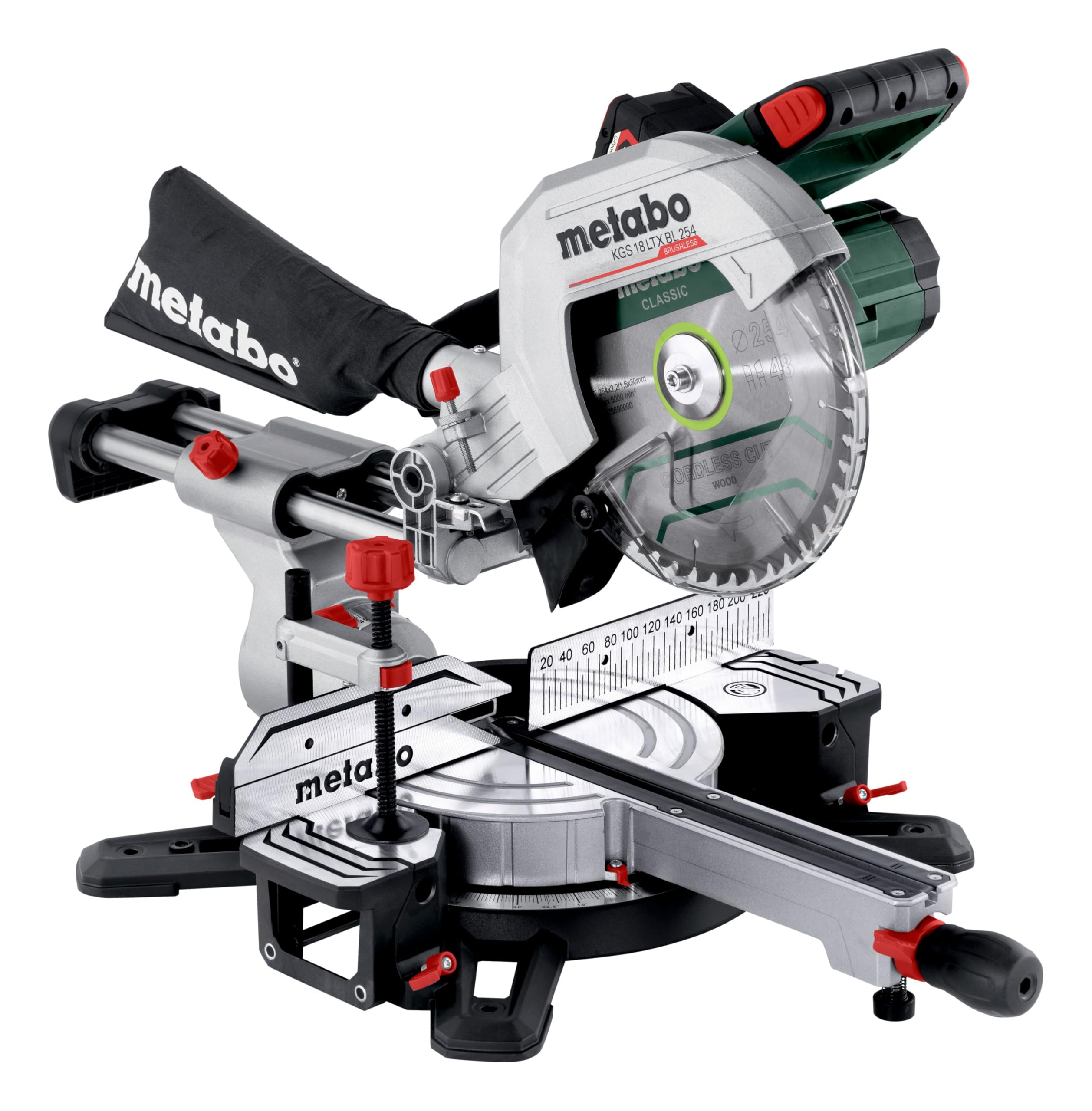 Metabo 614254920 KGS 18 LTX BL 254 18v Brushless Mitre Saw 254mm with 1x 4.0Ah Battery and Charger