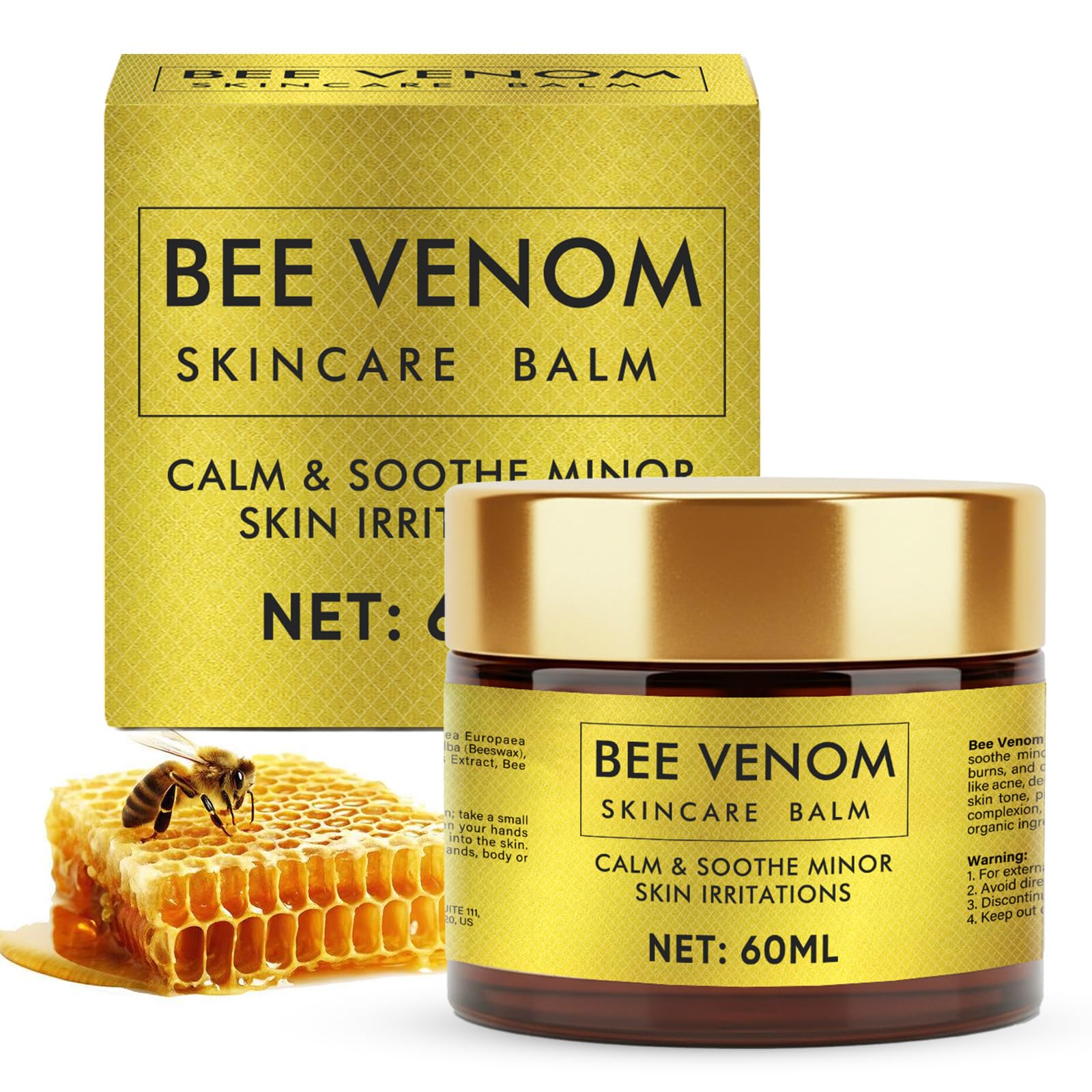 Bee Venom Skin Treatment Cream Natural Face Lifting and Firming Reduces Skin Blemishes Gentle and Non-Irritating for All