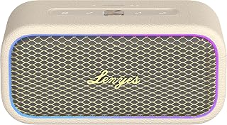 Lenyes S891 Bluetooth Speaker | 40W Peak Power | RGB Dynamic Lighting | IP66 Waterproof | Bluetooth 5.3 | Battery Display | OTG/Wireless Mode | Lenyes Audio App Connectivity | Silicone Shell – White