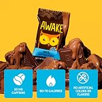AWAKE - Morceaux de chocolat caféiné - 50mg Caféine - Boîte de variétés (3 Les arômes), 50 Nombre - Beurre d'arachide, lait, & Caramel - Bites énergétiques - Alternative de café - Commerce équitable, sans gluten, non GMO - 0.48oz