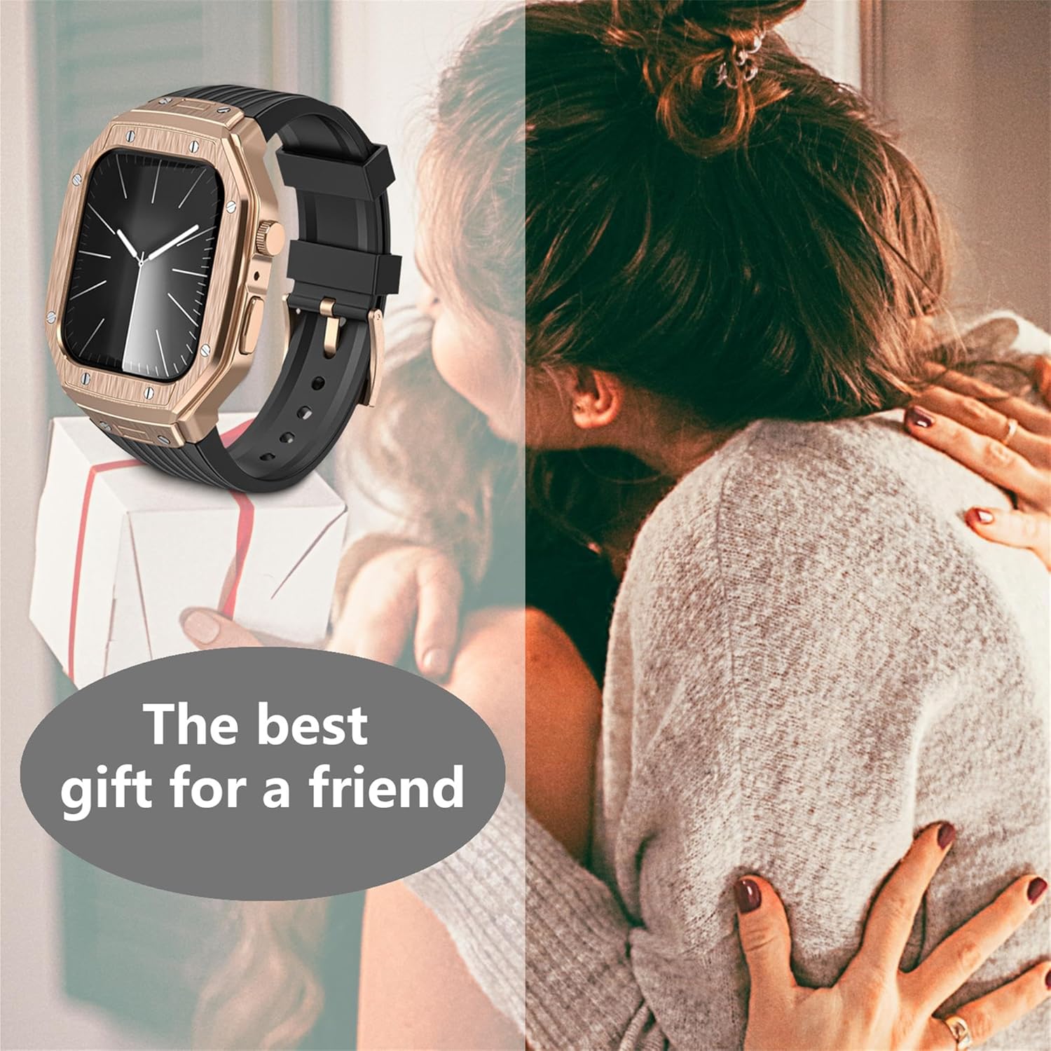 VeveXiao Rugged Case with Band Compatible with Apple Watch bands 45mm 44mm Metal Protective Cover Case with Silicone Strap Shockproof Bumper for iWatch Series 9 8 7 6 5 4 SE Mens Womens Strap