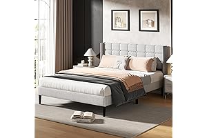 Mystique Queen Bed Frame with Upholstered Headboard
