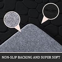 Vista 3 de YIHOUSE - Juego de 3 tapetes de baño negros, juegos de tapetes de baño de espuma viscoelástica, alfombras lavables antideslizantes