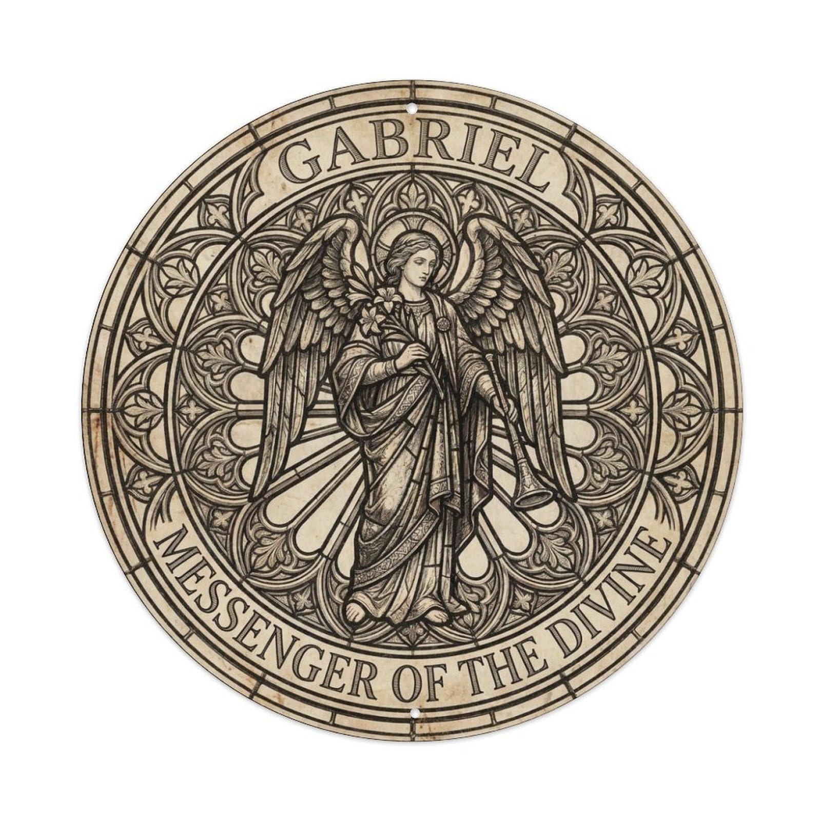 Herald Archangel Gabriel Messenger of The Divine Metal Tin Sign