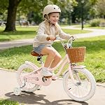 OLAKIDS Les enfants font du vélo, 12 14 16 18 20 Inch Petits enfants Vélo pour filles Garçons Âge 3-8 ans, Vélo pour enfants avec roues d'entraînement Panier de rotin amovible Siège et guidon réglable