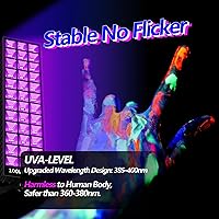 Vista 5 de Barra de Luces Negras LED de 100W, 100 LEDs, Luz de Inundación de Luz Negra para Fiesta de Luz Negra, para Fiesta Fluorescente, Dormitorio