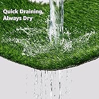 Vista 4 de LOOBANI - Almohadilla de césped grande para perros con bandeja - Caja de arena para perros de 35x23 pulgadas con 2 parches de césped artificial + 2