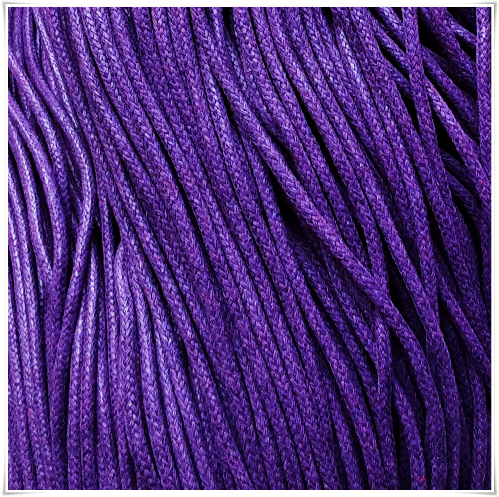 2mm x 18m Waxed Cotton Cord for Jewellery Craft Making Bracelet Necklace String,Seller Uk (Purple)