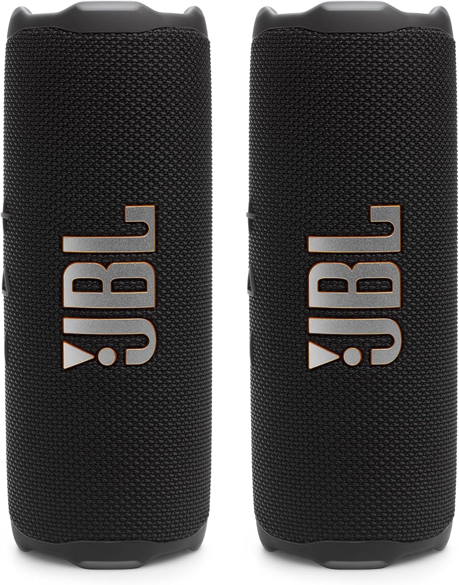 Paquete de altavoces portátiles impermeables JBL Flip 7 - Par (negro)