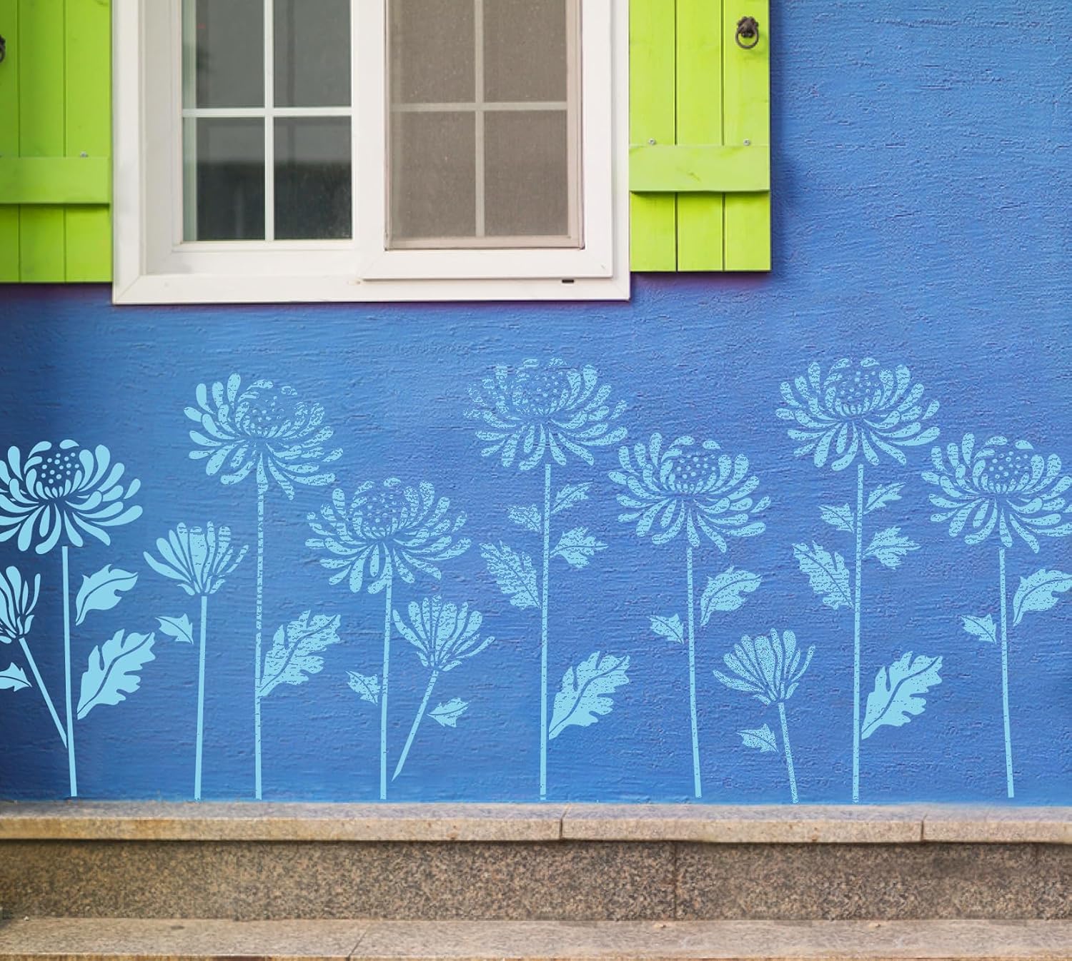 GSS Designs Large Daisy Stencils 16x24Inch Flower Stencils for Painting on Wood Canvas Paper Fabric Floor Wall Furniture Reusable Daisy Wall Stencils for Fence Garden Decor