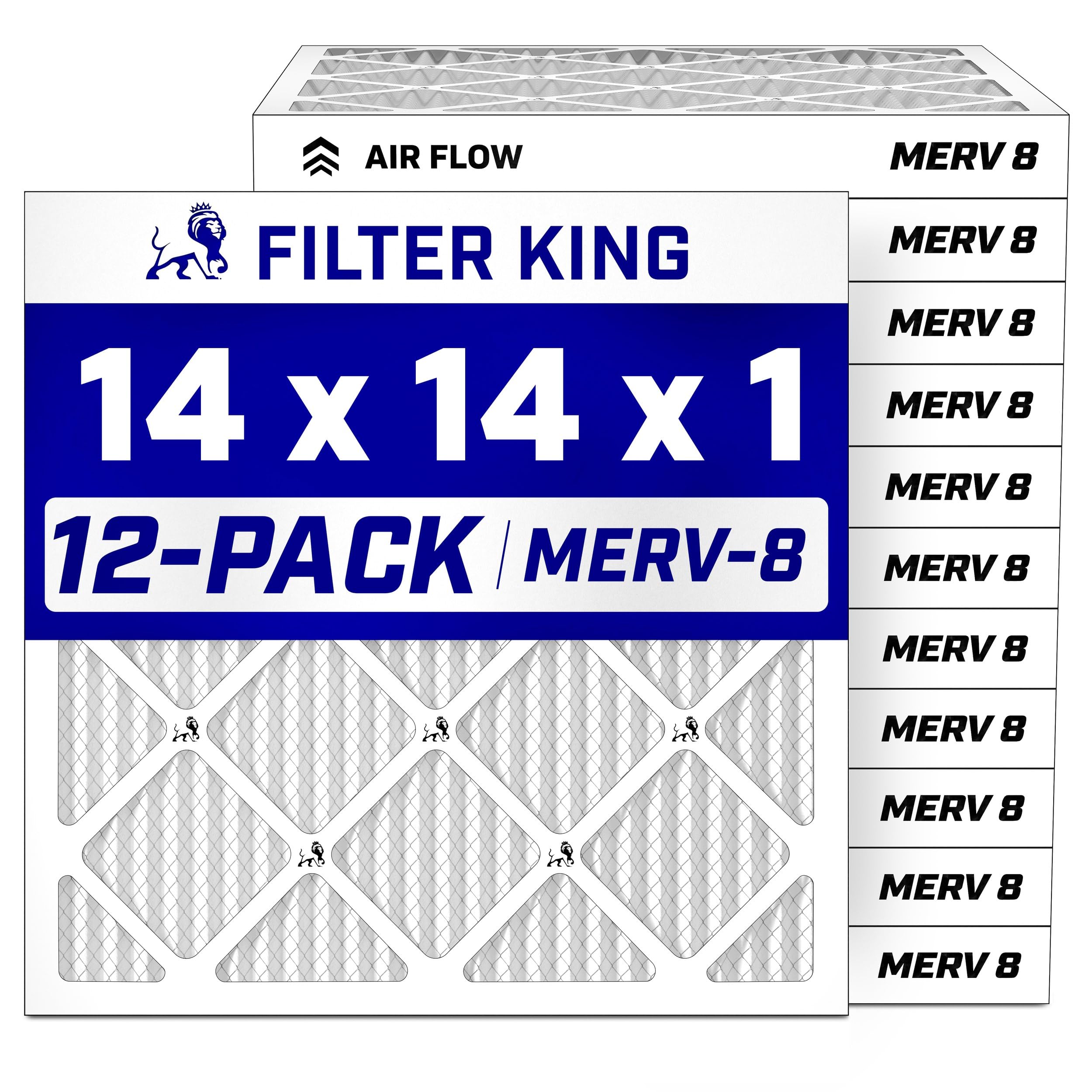 Filter King 14x14x1 MERV 8 12 Pack Air Filter