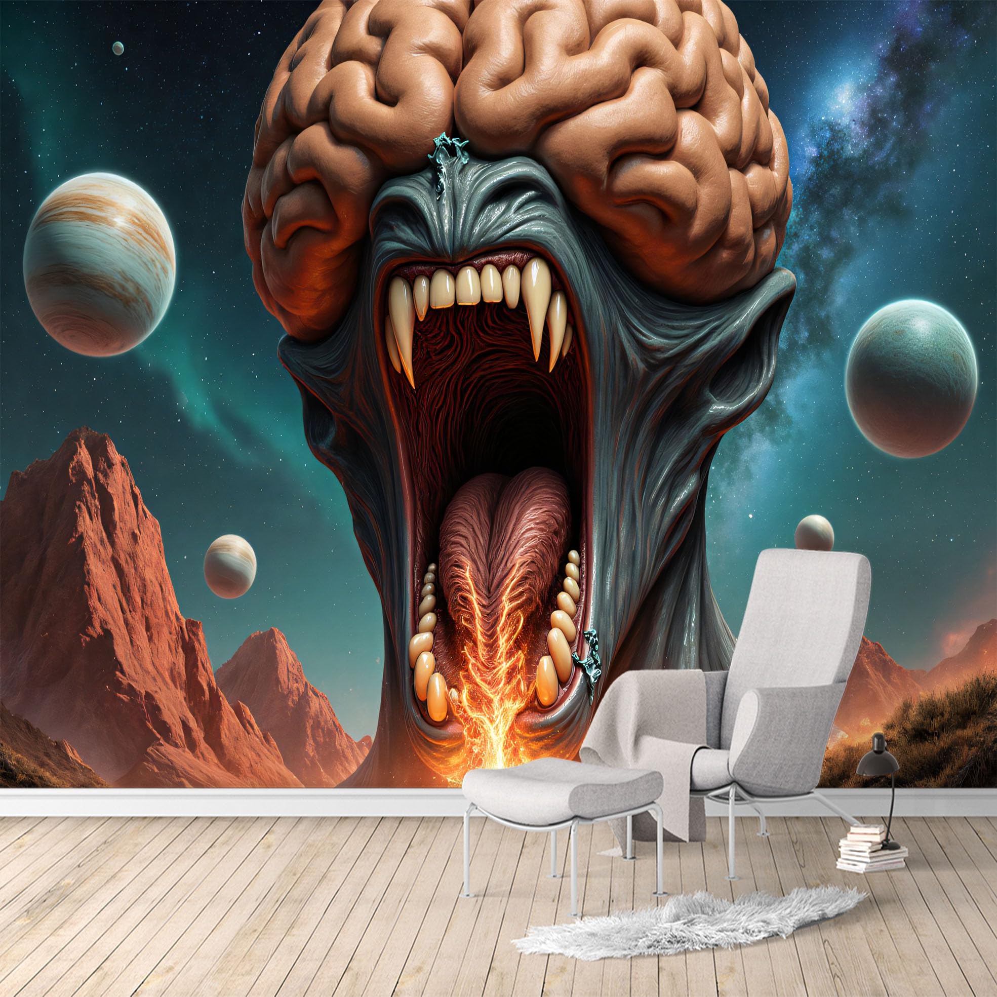 Custom Size Wall Murals, Cosmic Galaxy & Starry Nebula Scene, Removable Self Adhesive Large Wallpaper Mural for Living Room Bedroom Office Home Decor