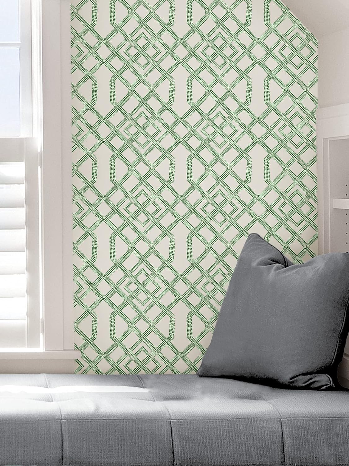 NuWallpaper, Green Tanner Peel & Stick Wallpaper, Traditional, Self-Adhesive, 20.5-in x 18-ft