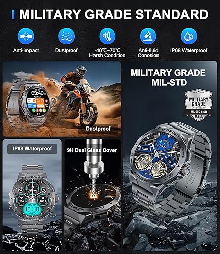 Miniatura 4 de Reloj inteligente para hombre (respuestahacer llamadas), reloj inteligente AMOLED resistente de 1.43 pulgadas, 120 modos deportivos, resistente al