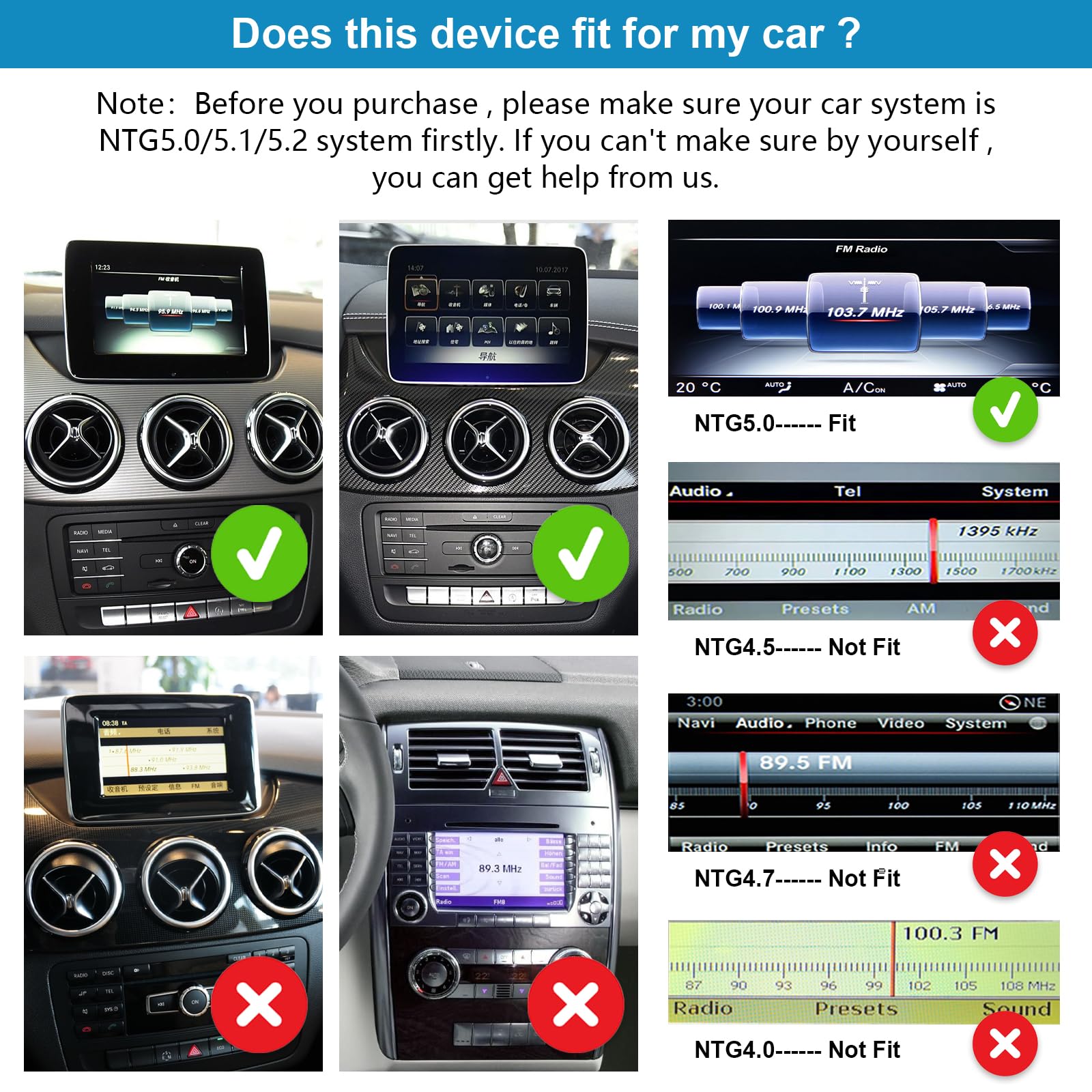 Autoradio 12,3 pollici Touchscreen per Mercedes Benz Classe B W246 2015-2018 con NTG 5.0/5.1/5.2, supporta Apple Carplay/Android Auto/Mirrorlink