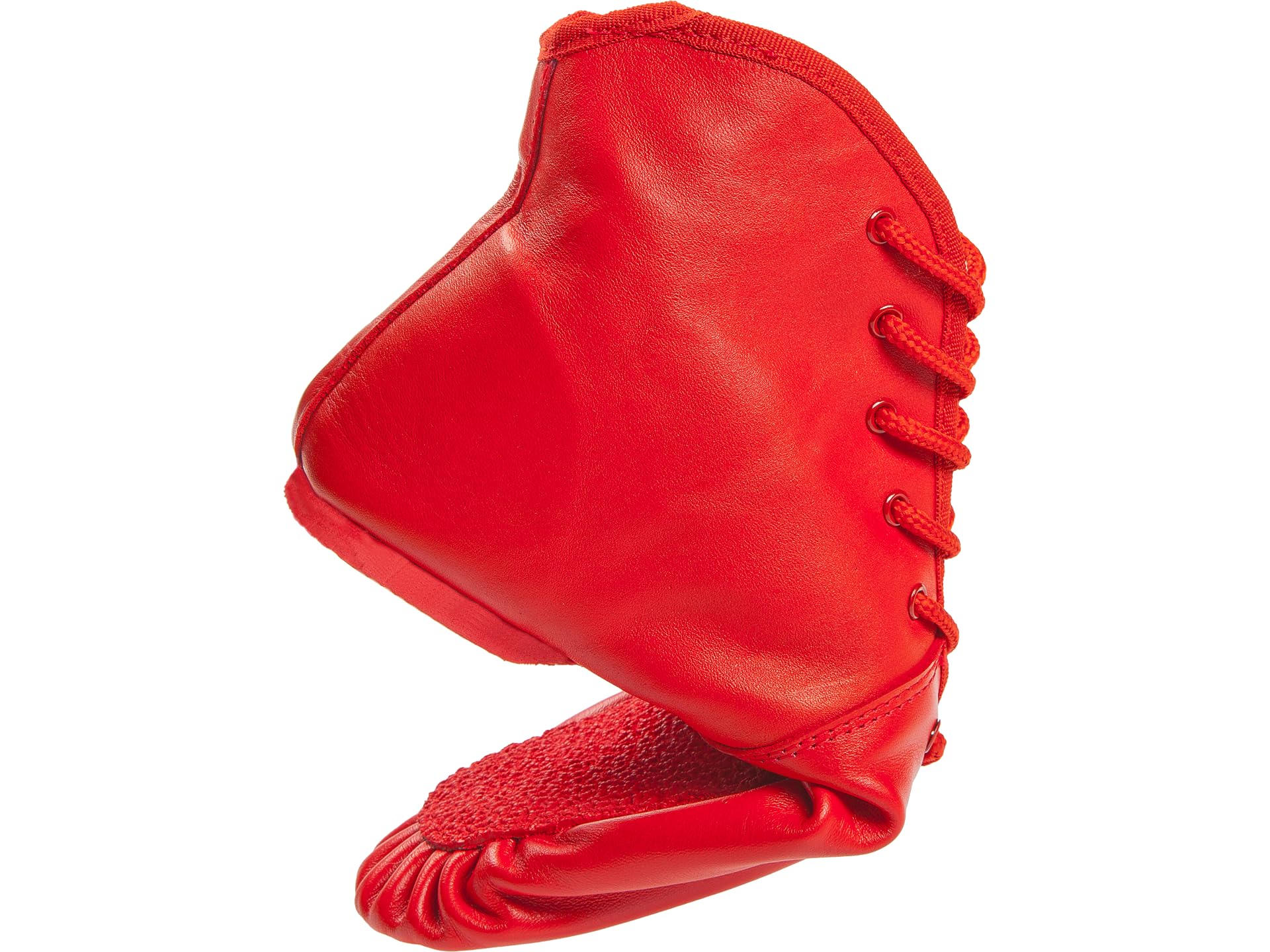 Diamant Gardestiefel in rot Leder mit geteilter Gummisohle Turniertauglicher Garde-, Show- & Jazztanzstiefel