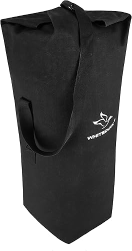 Vista 7 de WHITEDUCK Bolsa de lona plegable de carga superior, resistente al agua, estilo militar, para hombres y mujeres, gimnasio, deportes, viajes