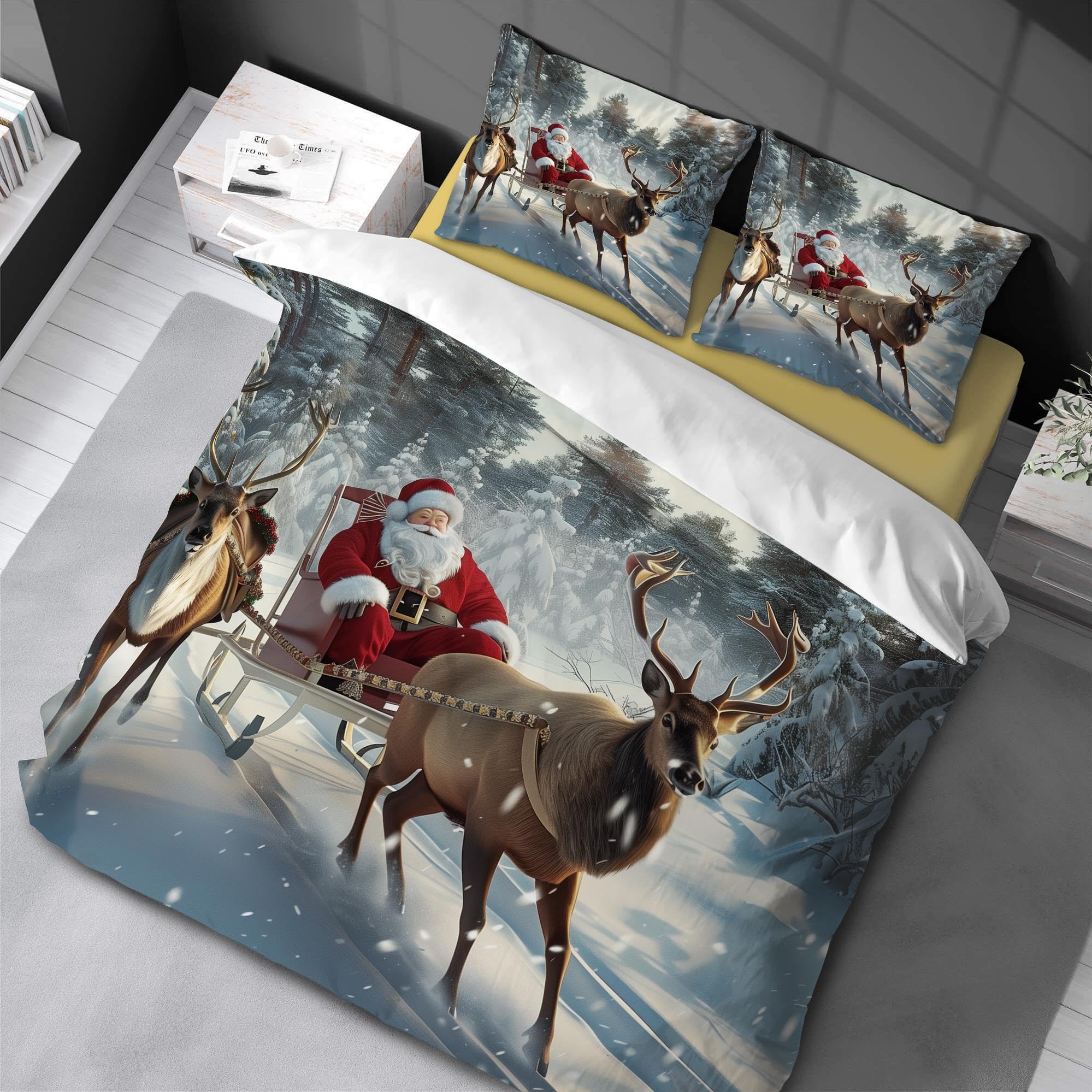 Housse de couette de Noël grand confort aux finitions soignées pour l'hiver