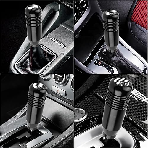 Miniatura 6 de 1 perilla de palanca de cambios de agarre cómodo, palanca de cambios de aleación de bandera estadounidense de 3.34 x 1.18 pulgadas, con adaptador de