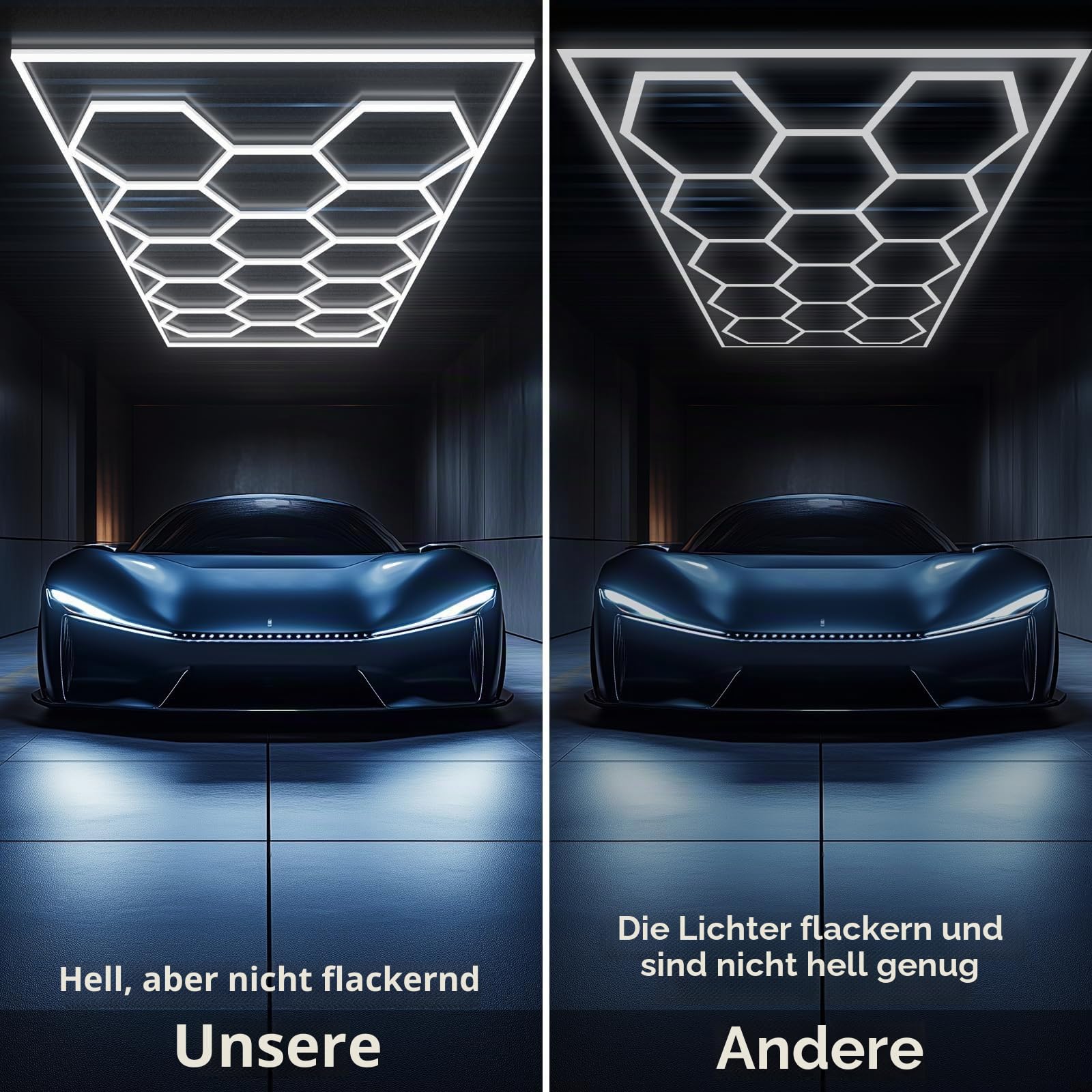 Hexagon LED Garage Light,6500K Hexagon 14pack