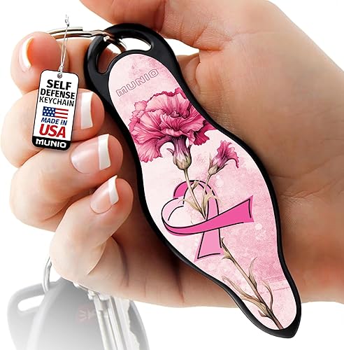 Miniatura 16 de MUNIO Llavero de autodefensa, elegante y portátil, herramienta de seguridad para mujeres y hombres, no letal, aprobado por la TSA, fabricado en Flor