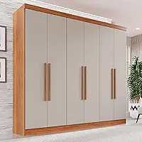 Guarda-roupa Casal 6 Portas 2 Gavetas França Cinamomo/Off-White