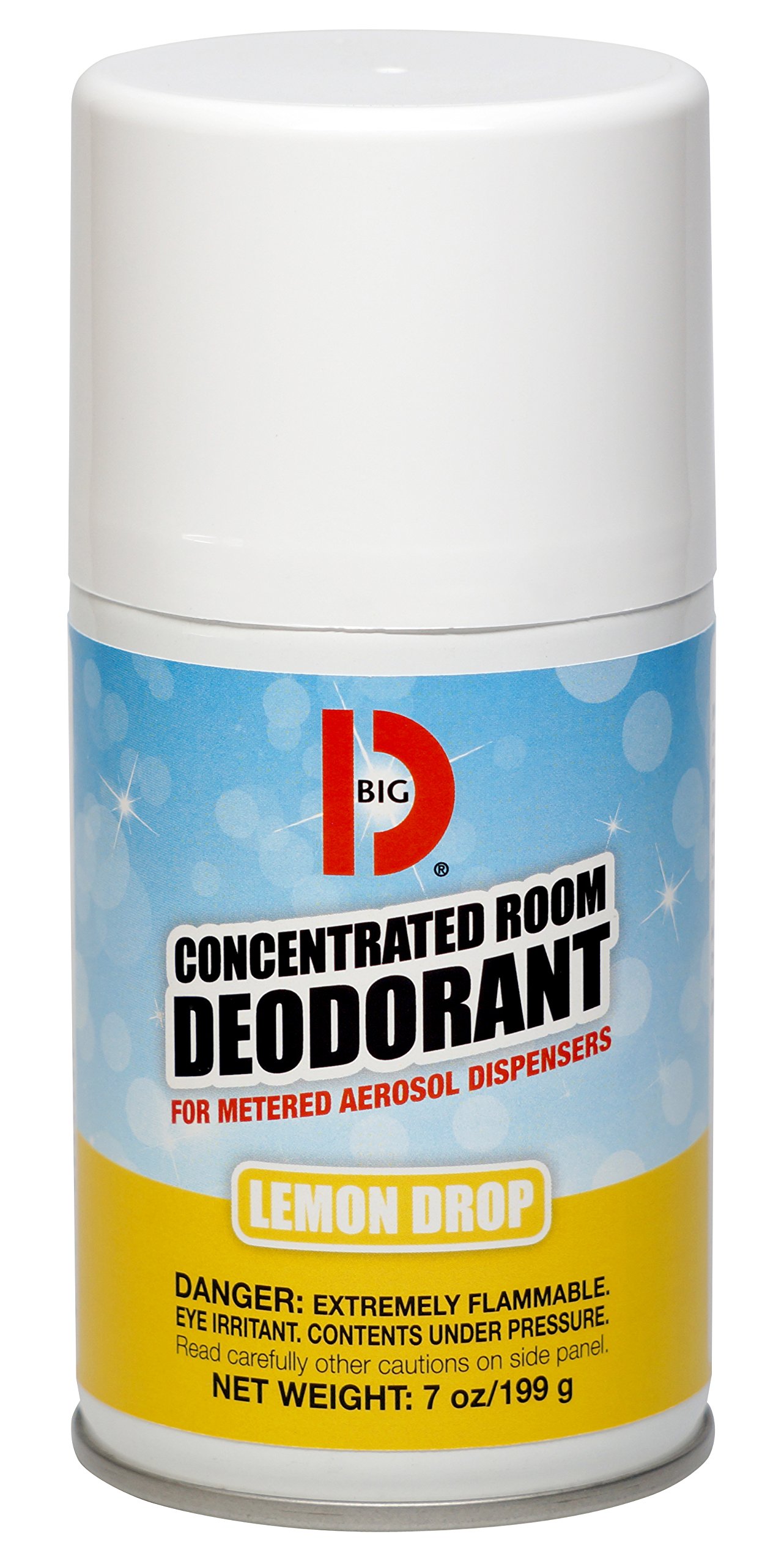 Big D 451 Concentrated Room Deodorant for Metered Aerosol Dispensers, Lemon Drop Fragrance, 7 oz. (Pack of 12) - Air freshener ideal for restrooms, offices, schools, restaurants, hotels, stores