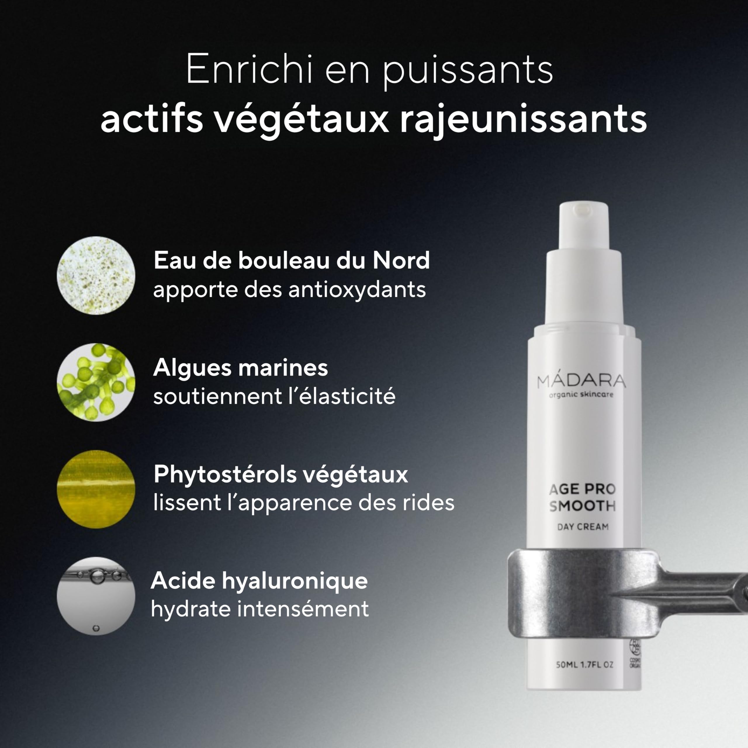 MÁDARA Crème Jour Hydratante Fermeté Hyaluronique 50 ml Visage Naturel