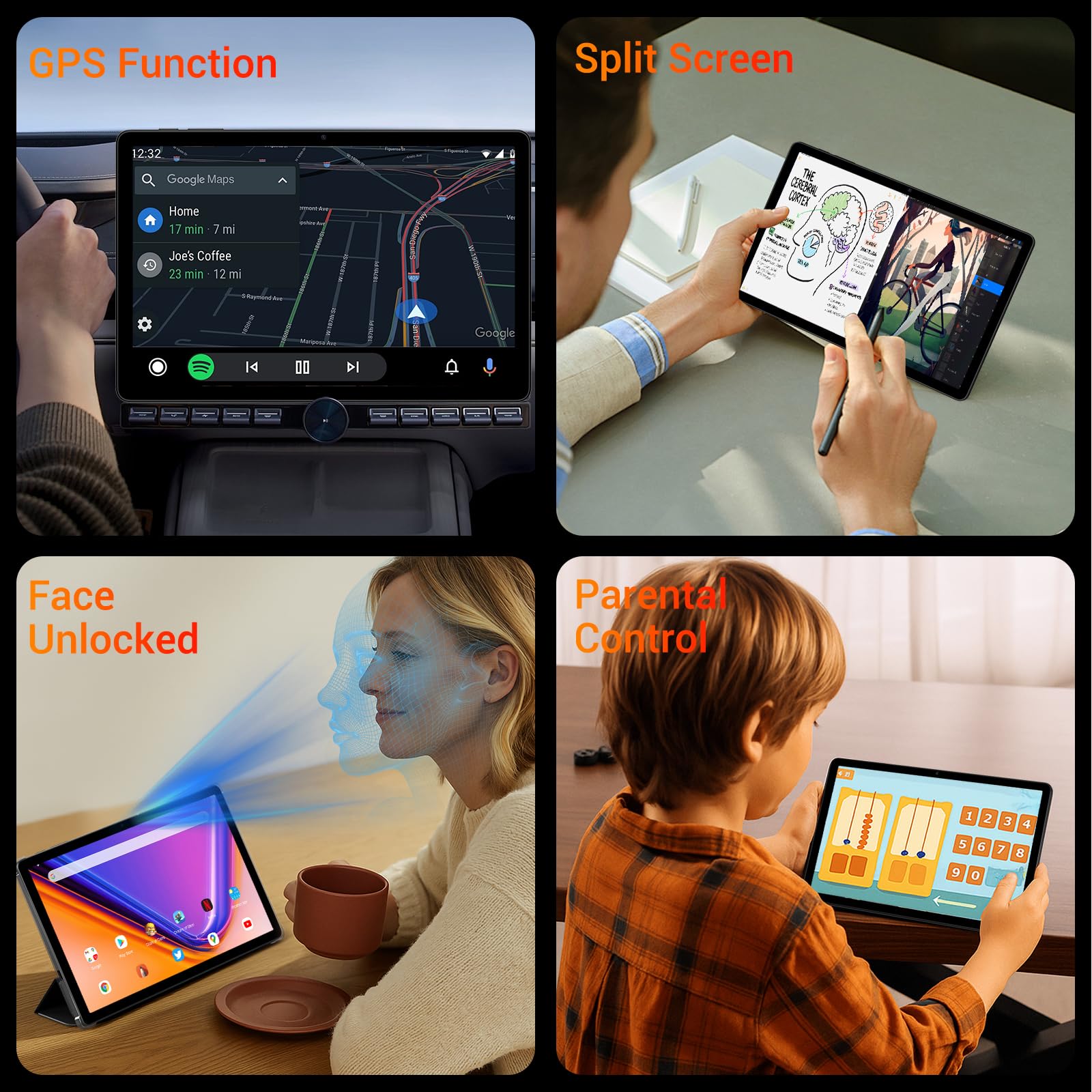 Android 16 Tablette 11 Pouces avec 36Go RAM+512Go ROM(2To TF), Octa-Core, 8000 mAh, 8MP+13MP, 5G WiFi/BT 5.0/GPS/Widevine L1/Gemini AI/Claviers/Souris/Stylet et Tablette Tactile-Noir