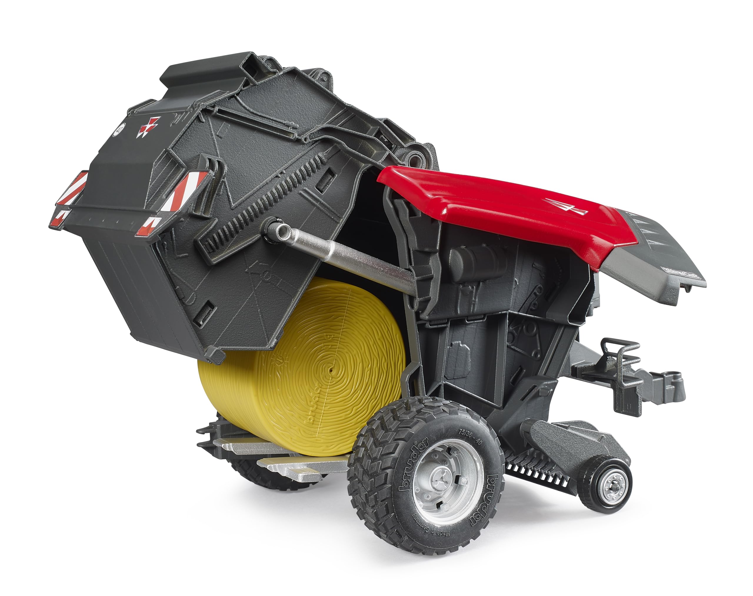 bruder 02039 - Massey Ferguson pressa per balle rotonde RB 4180 V - pressa per balle, mietitrice, fattoria, trattore, balle di paglia