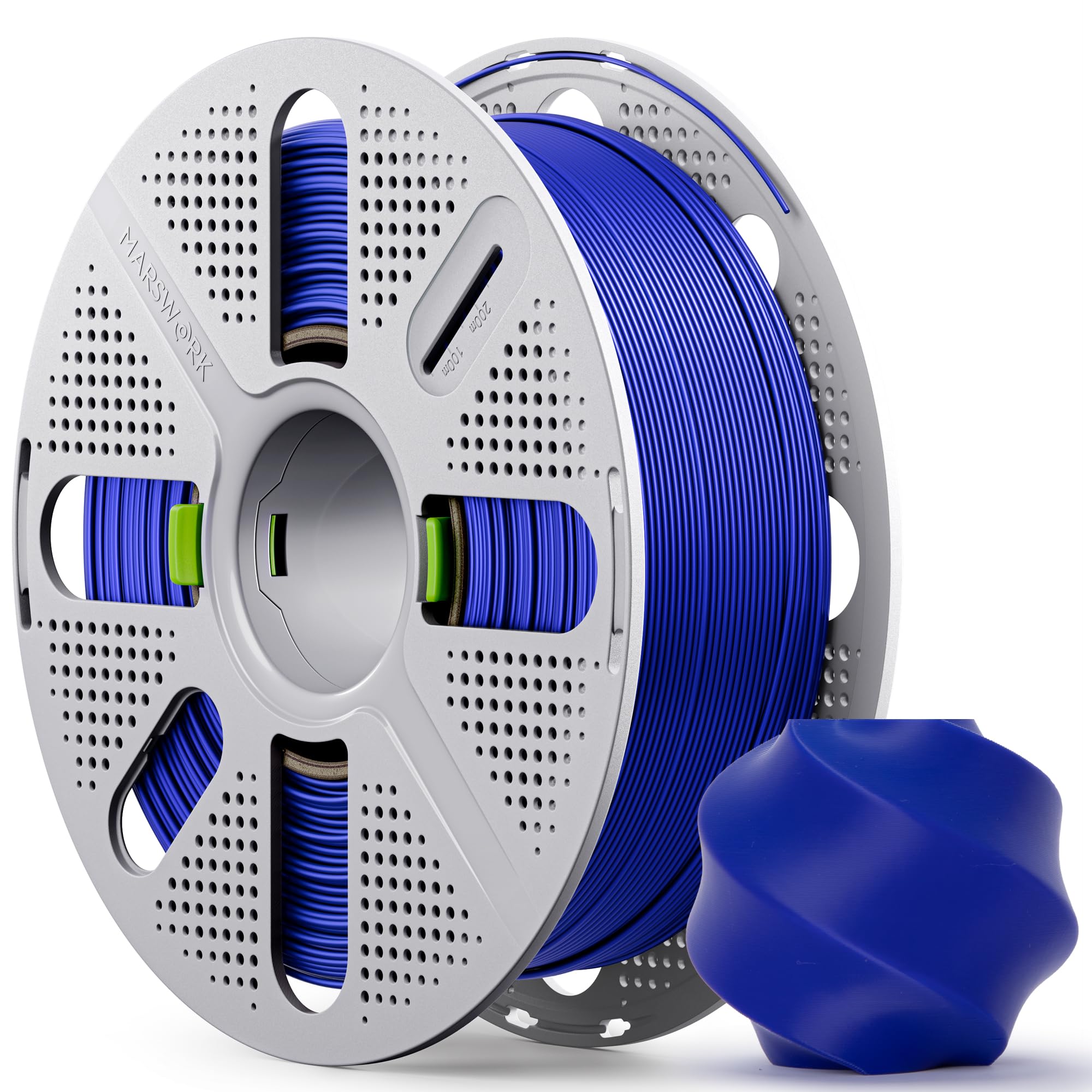 MarsWork PLA Basic, Pre-Dried Filament with Quick-Swap Reusable Spool 1kg (2.2lbs), 1.75mm 3D Printing Filament, Compatible with Bambu Lab 3D Printers