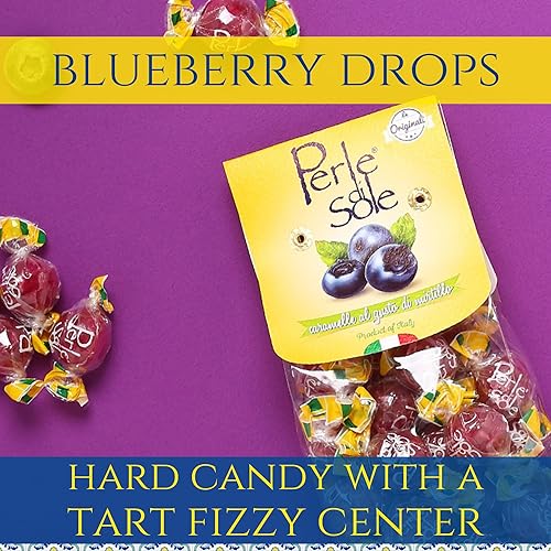 Miniatura 4 de The Original Perle di Sole - Caramelo duro de arándanos con relleno de gas agrio, caramelo duro italiano envuelto individualmente (7.05 onzas  7.05
