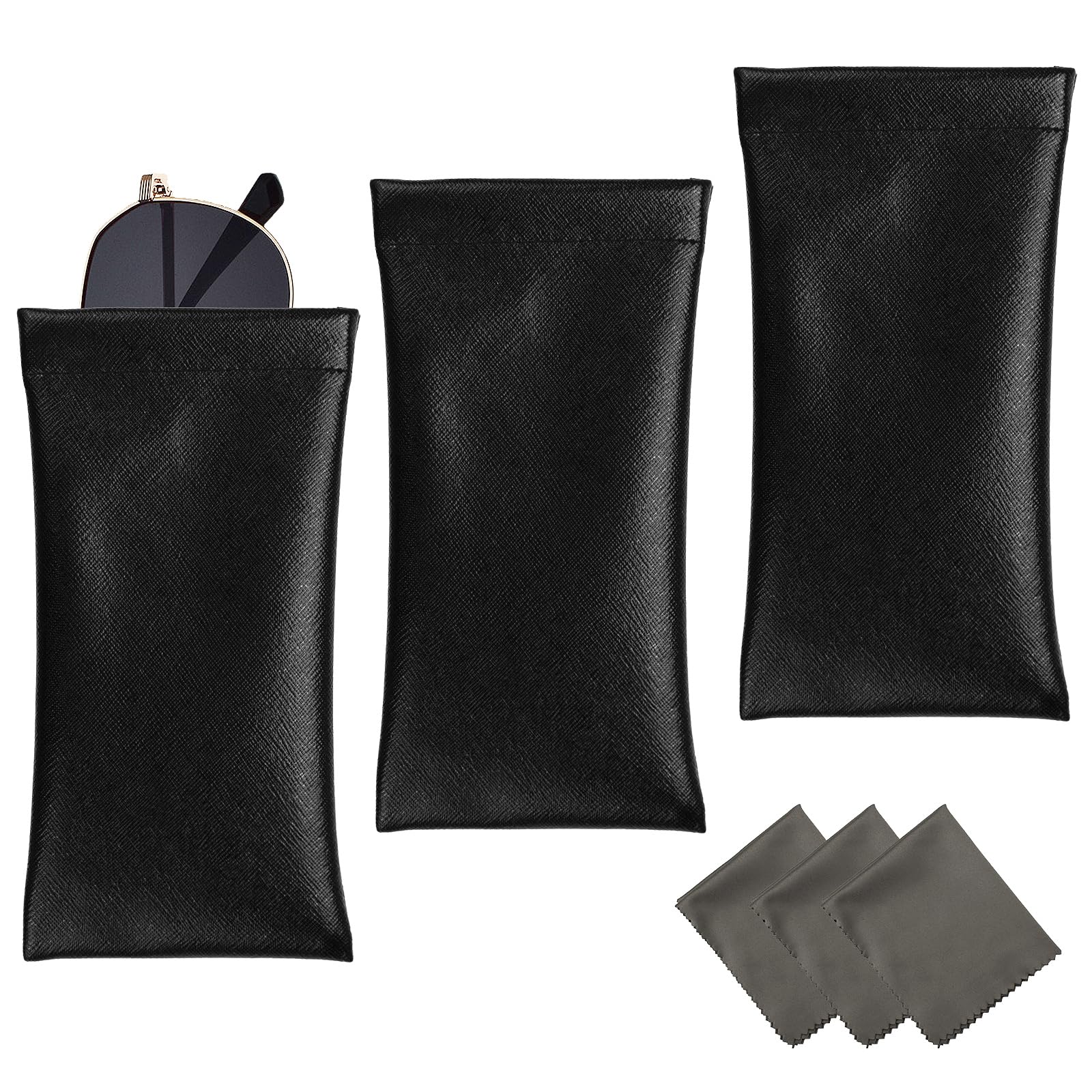 Étuis à lunettes noirs haute protection avec microfibres - 4