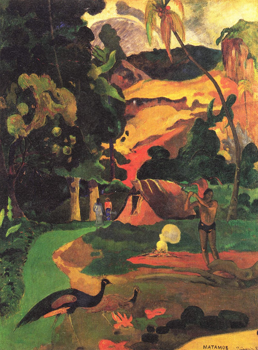 Peacock in The Field de Gauguin enmarcado en negro mate chico