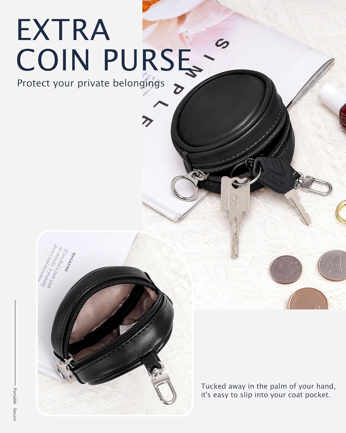 LONG VACATION Clear Bag for Stadium Events, Clear Purses for Women Stadium Crossbody, PVC Clear Concert Bag with Coin Purse - Image 4