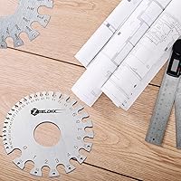 Vista 7 de ZeeDix Calibrador de hoja de cable redondo de doble cara estándar - Herramienta de medición de alambre de metal de acero inoxidable Herramienta