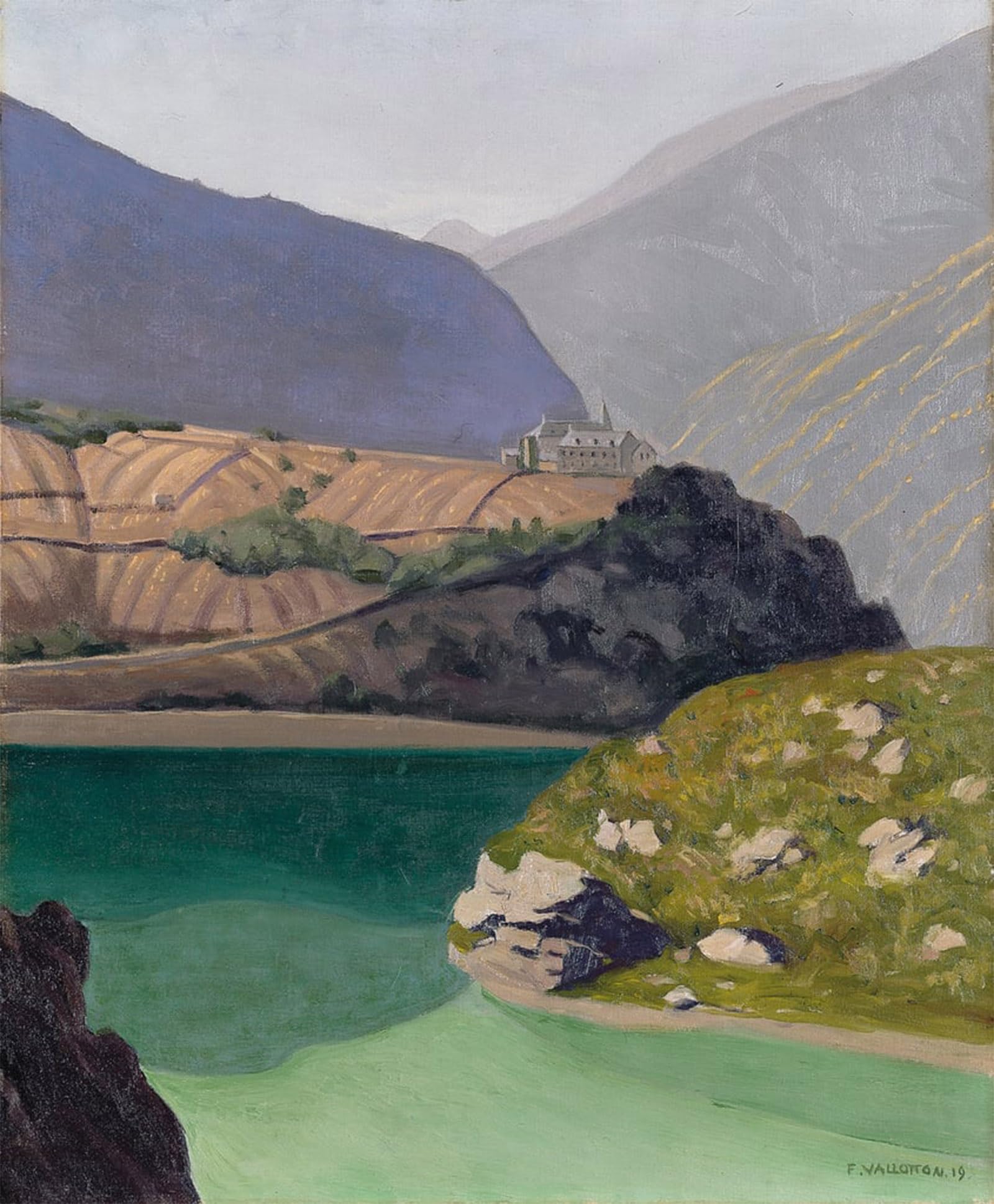 POSTERIIk Famous Print Pop Art Wall Art Graffiti Lake Geronde Sierre by Felix Edouard Vallotton Art Prints for Home Decor 60x90cm