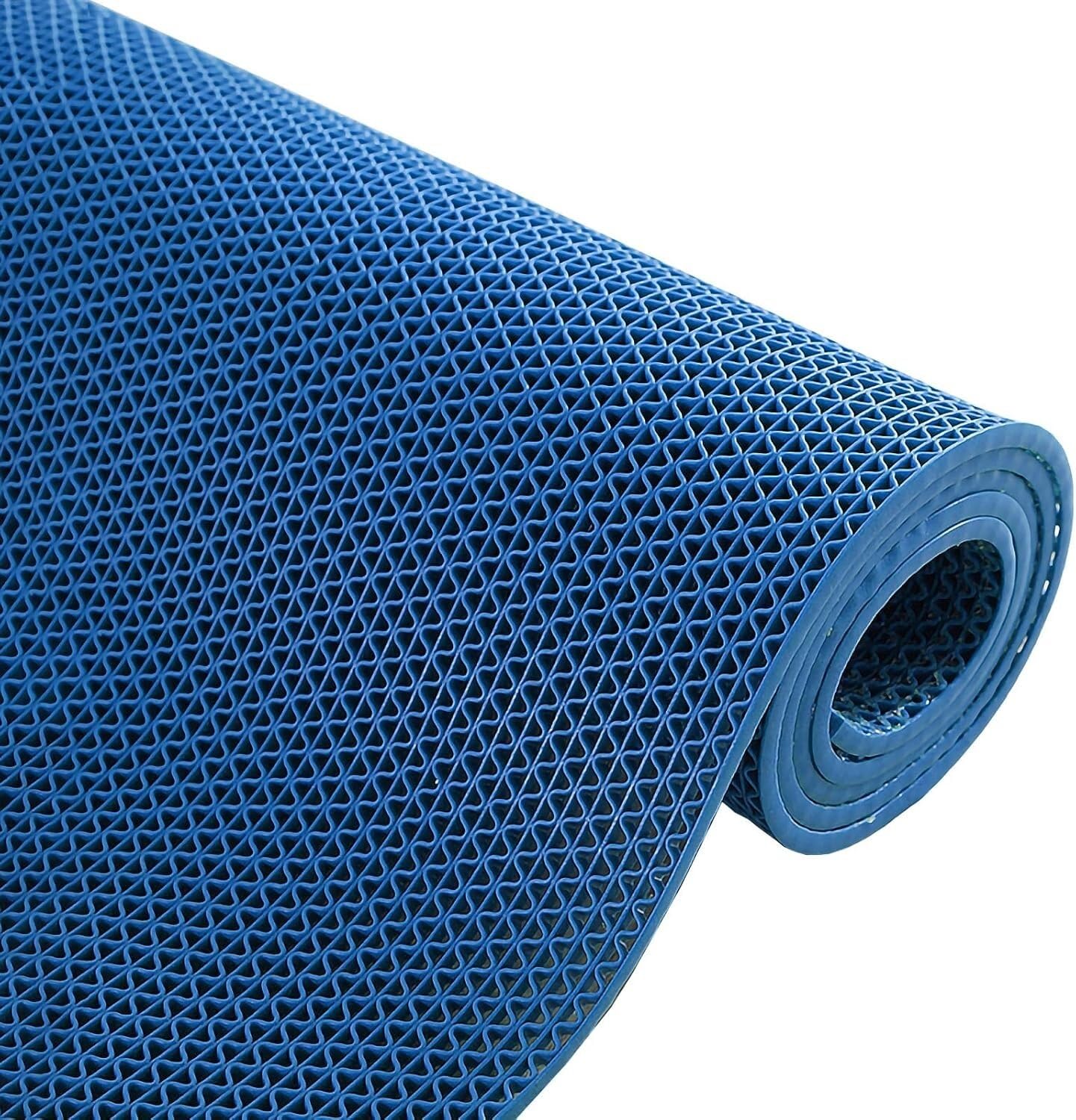 BHGFYXBS Non-Slip Floor Mat, 5.5Mm Thick Pvc Mesh Hollow Drainage Mat For Wet Area, Kitchen, Bathroom, Blue,Blue-90cm x 120cm
