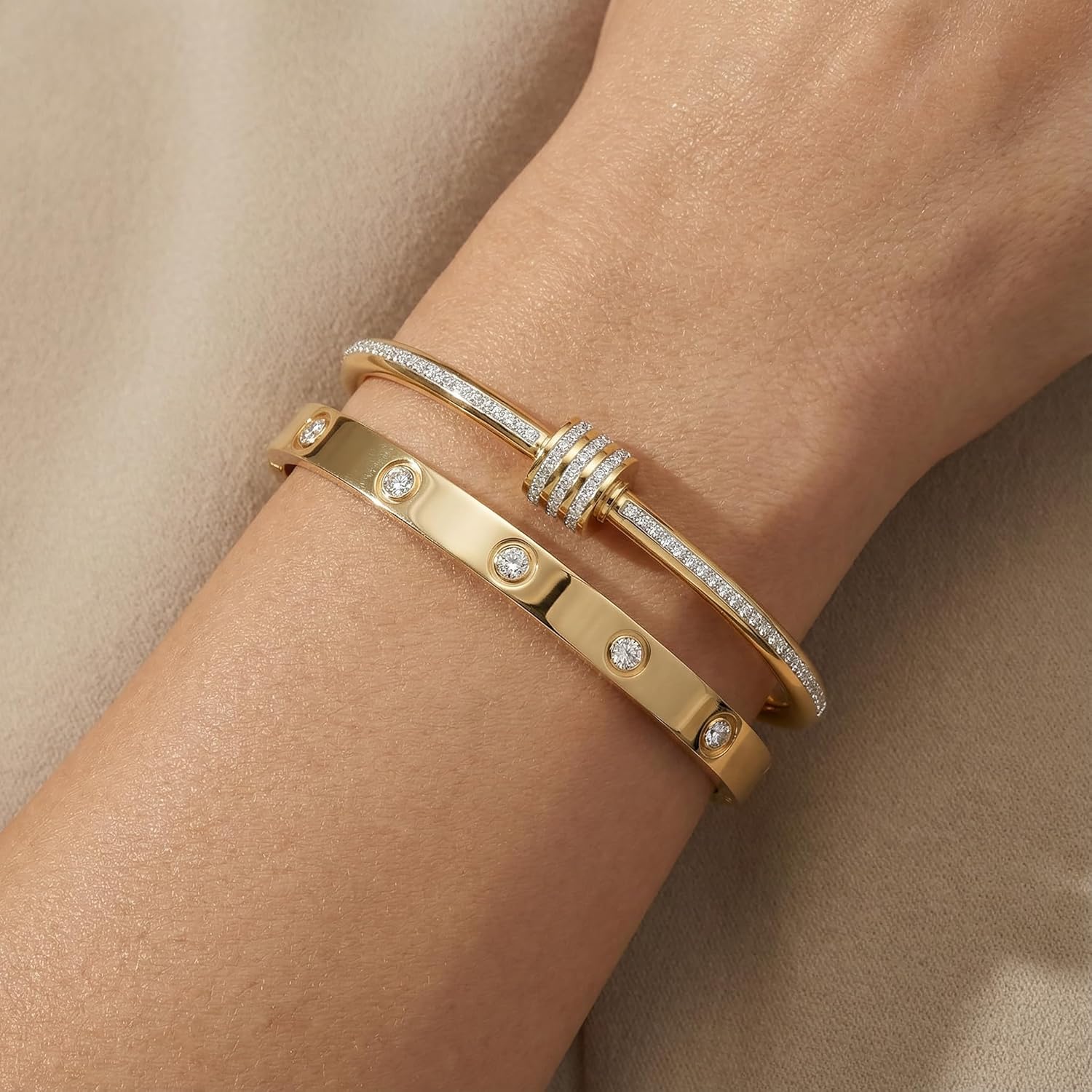 Silver Bangles for Women - Stainless Steel Love & Friendship Bracelet Set with Gift Box | Daily Wear & Party Jewelry - Image 3