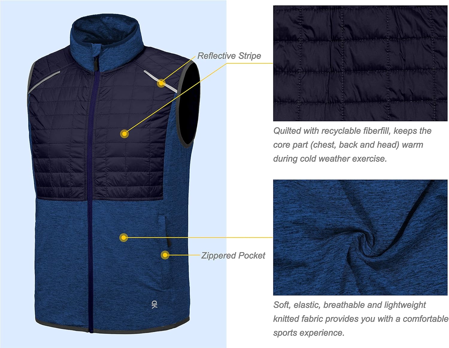 Little Donkey Andy Men's Lightweight Golf Vest Warm Outdoor Sleeveless Jacket for Hiking Travel Running Casual - Image 4