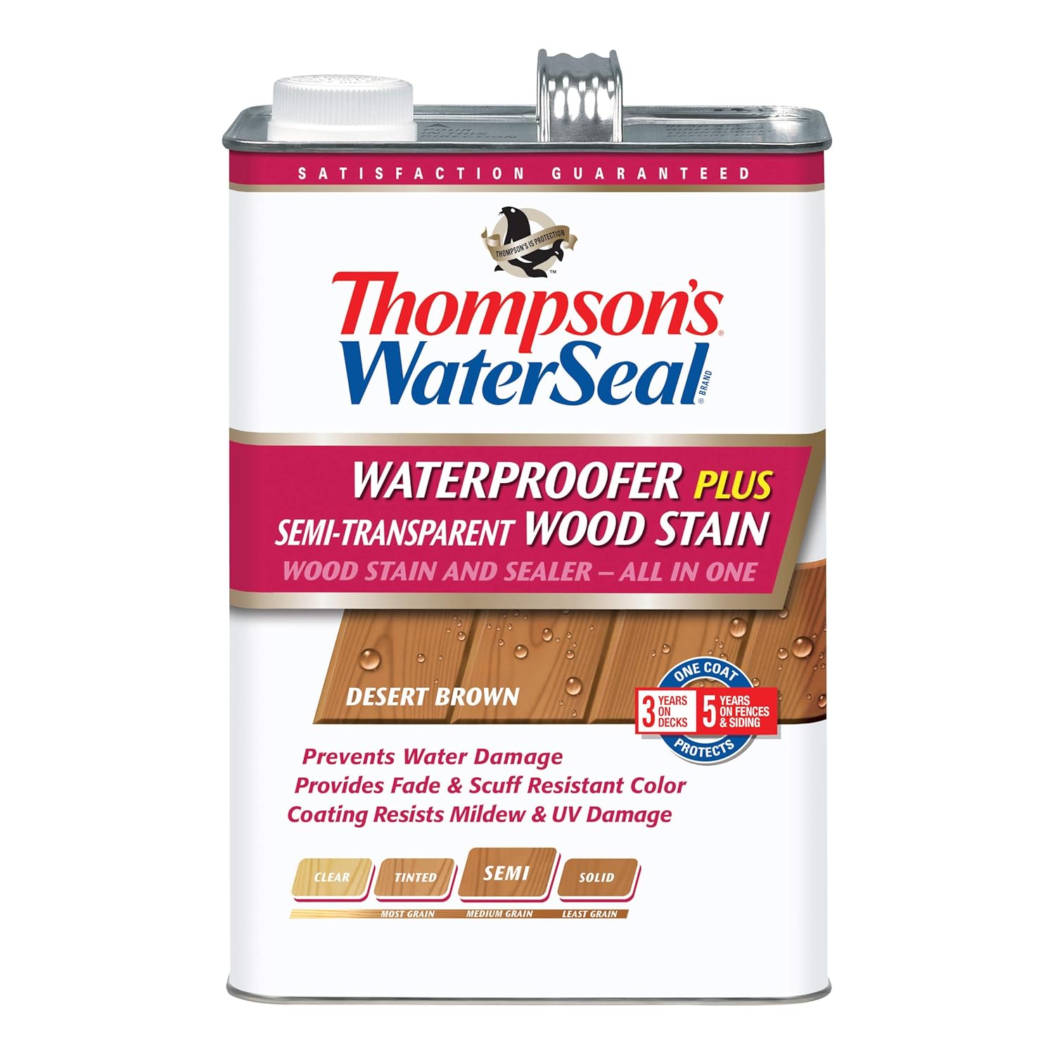 Thompson's TH.07287116 Waterseal Waterproofer Plus Wood Stain Semi