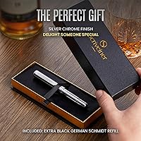 Vista 68 de Scriveiner Green Rollerball EDC Luxury Pen, Stunning Pocket Pen with Chrome Finish, Cool Writing Pen, Best Gift for Men & Women, German Schmidt