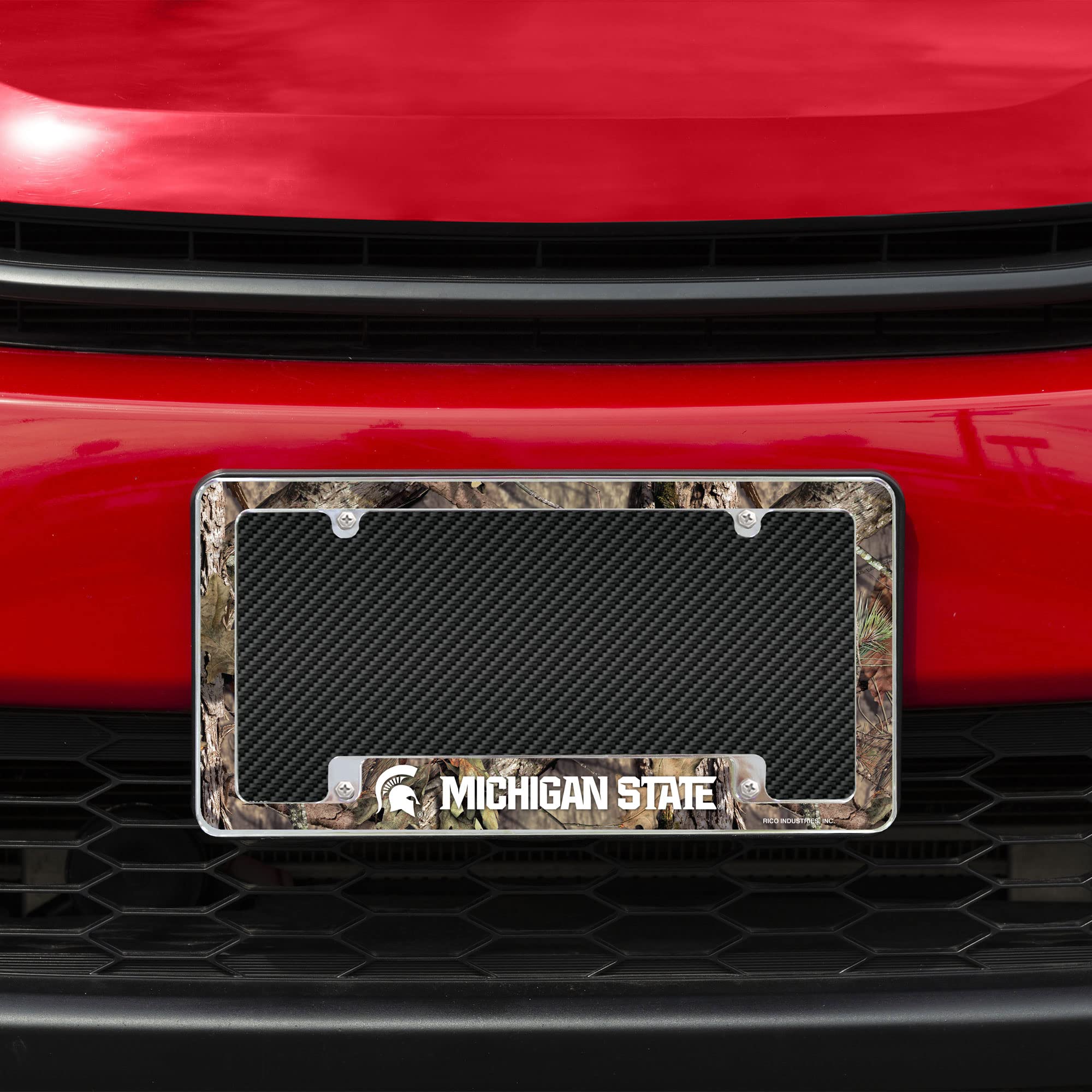 Rico AFC220130BMO Michigan State/Mossy Oak Camo Break-Up Country All Over Chrome Frame (Bottom Oriented)