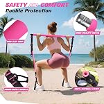 HPYGN Pilates Bar Kit with Resistance Bands, Pilates Equipment, Adjustable Multifunctional Bar for Women & Men, Squats Exercise Equipment for Hip, Legs, Back, Arm, Yoga, Home Gym Strength Training